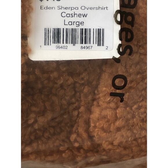Marine Layer Eden Overshirt Cozy Sherpa Teddy Jacket Cashew Brown NWT Large - Picture 6 of 9